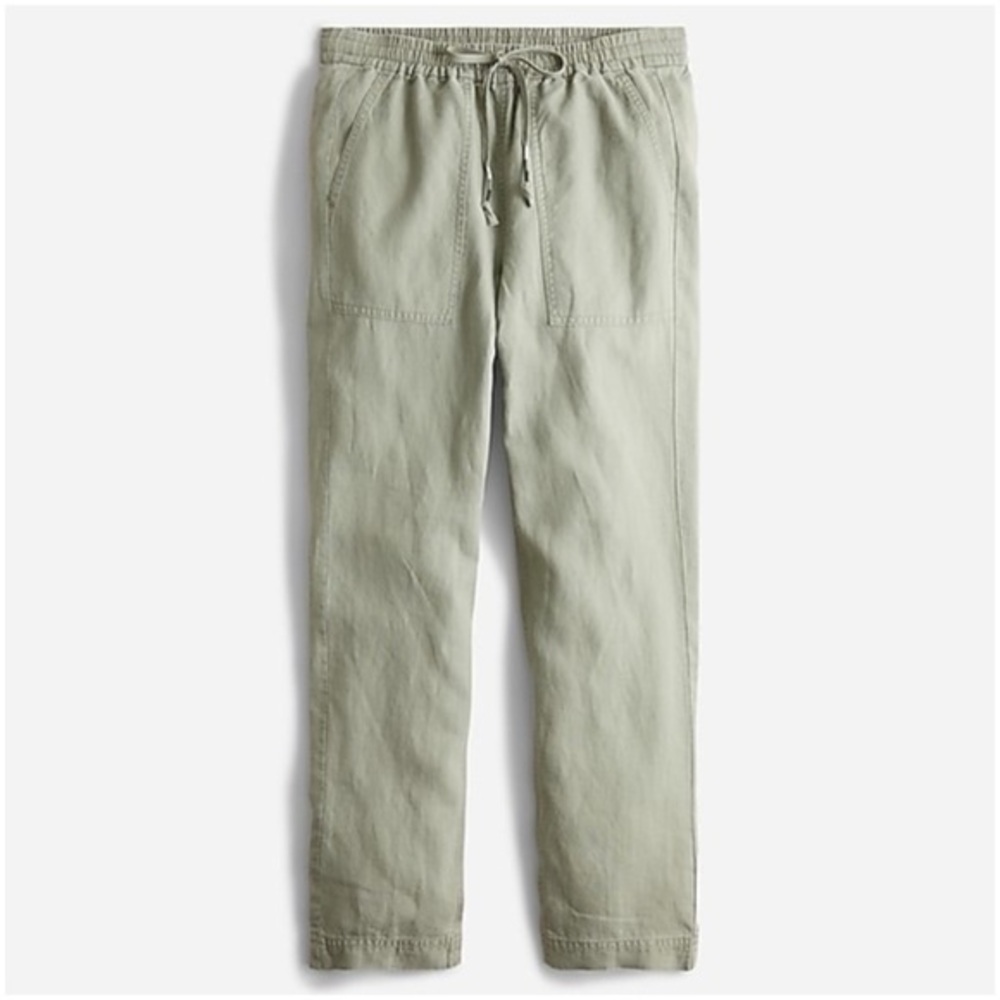 J. Crew New Seaside Pant, Linen Blend, Faded Pistachio, Size Small